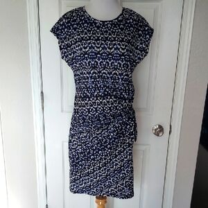 Nicole Miller Blue and White Patterned Dress